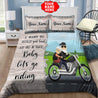 Customize Name Biker Couple Bedding Set HHT10042107