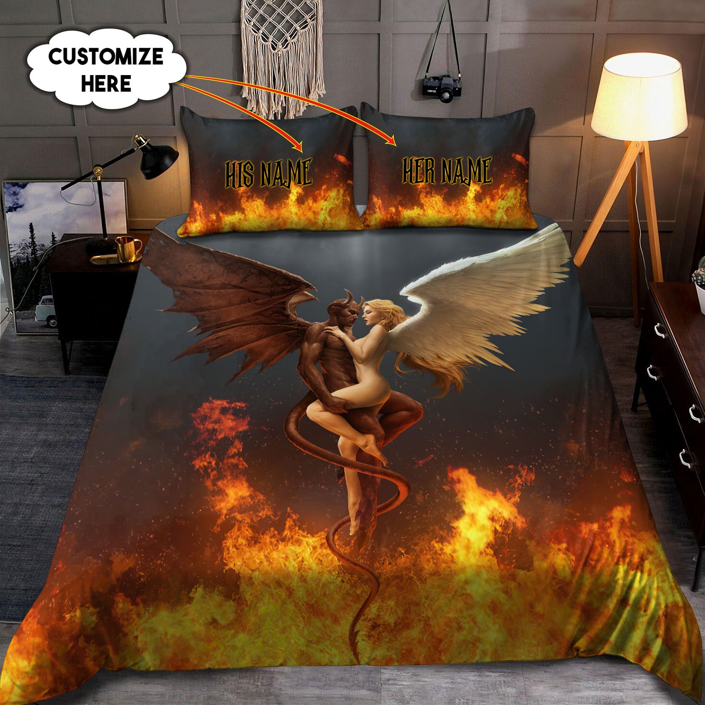 Customize Name Skull Bedding Set AM11062104