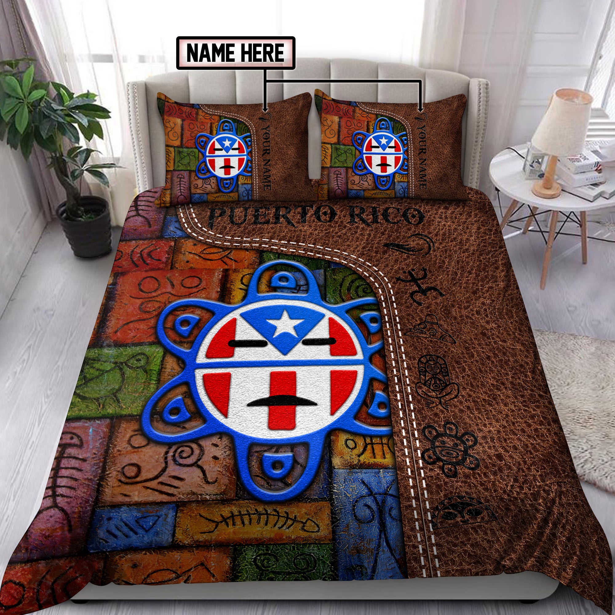 Customize Name Loving Puerto Rico Bedding Set