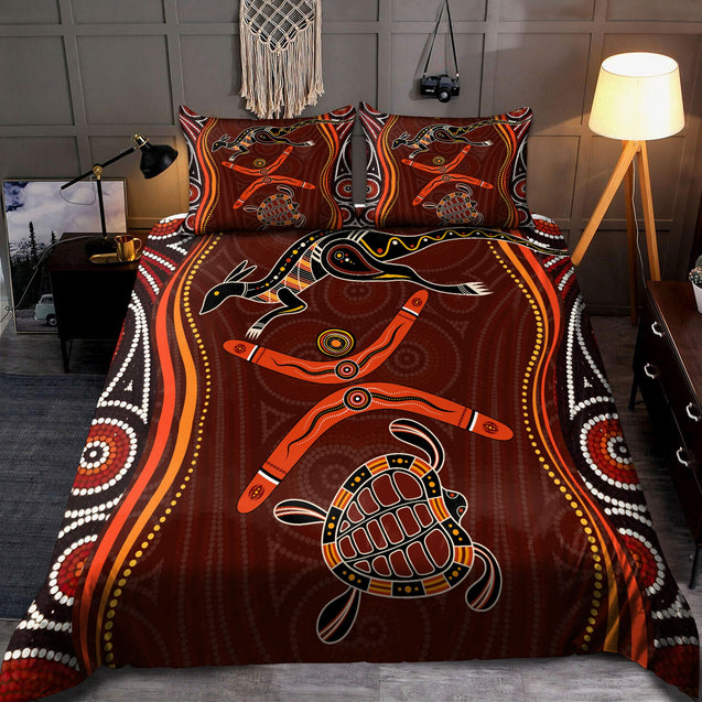 Aboriginal Naidoc Week Heal the Kangaroo and Turtle 3D print Bedding set