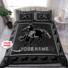 Personalized Name Rodeo Bedding Set Black Bucking Horse