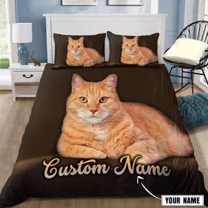 Customize Name Tabby Cat Bedding Set MH18052101