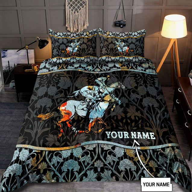 Personalized Name Horse Racing Bedding Set