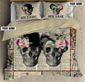 Customize Name Skull Art Bedding Set