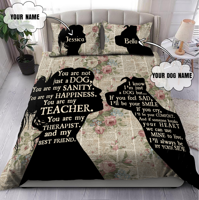 Customize Name Mom Love Her Dog Bedding Set MH19012103