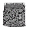 Aboriginal Grey Circle Dots Australia Indigenous Painting Art bedding set