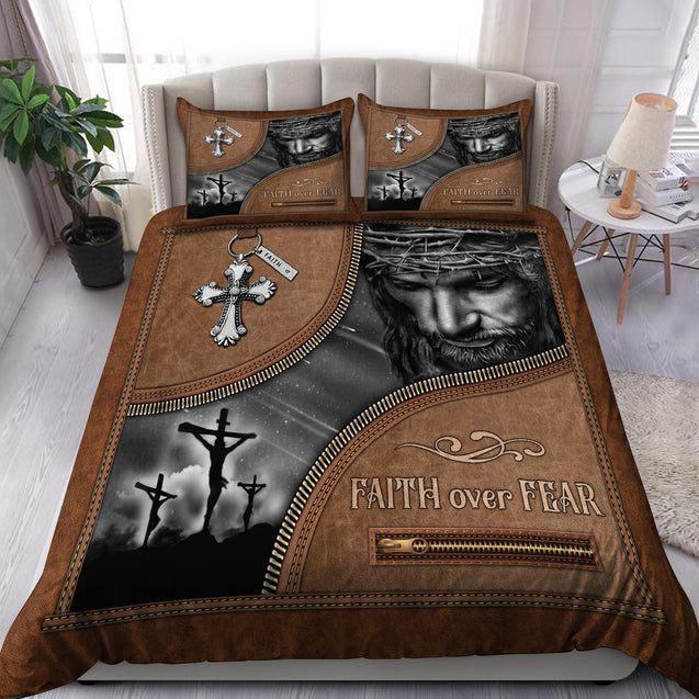 Faith Over Fear Jesus Bedding Set Pi08012102