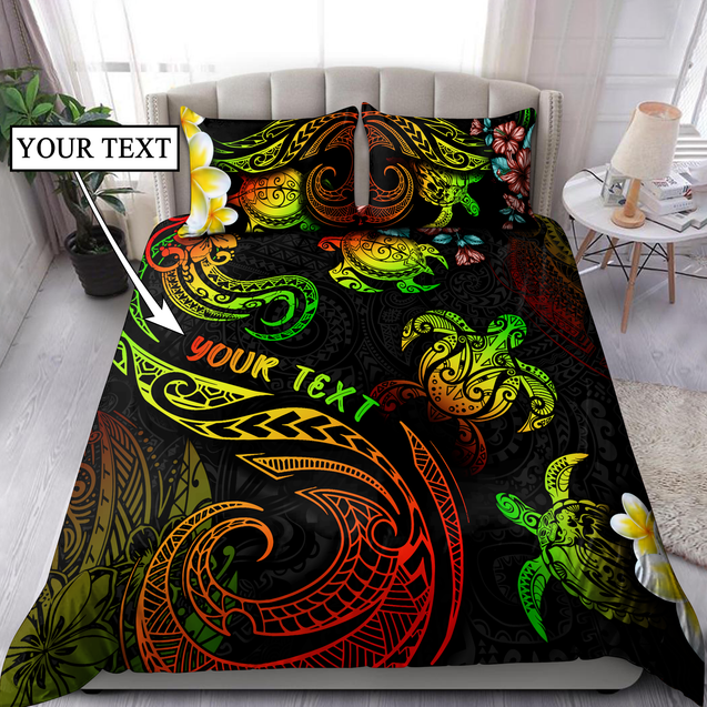 Turtle Hawaii Personalized Name Decorated 3D Bedding Set