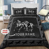 Personalized Name Black Horse Racing Bedding Set