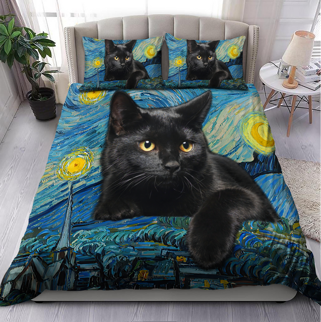 Art Of Black Cat Bedding Set