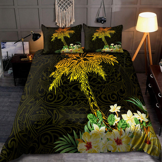 Coconut Tree Polynesian Hawaii Decorated 3D Bedding Set