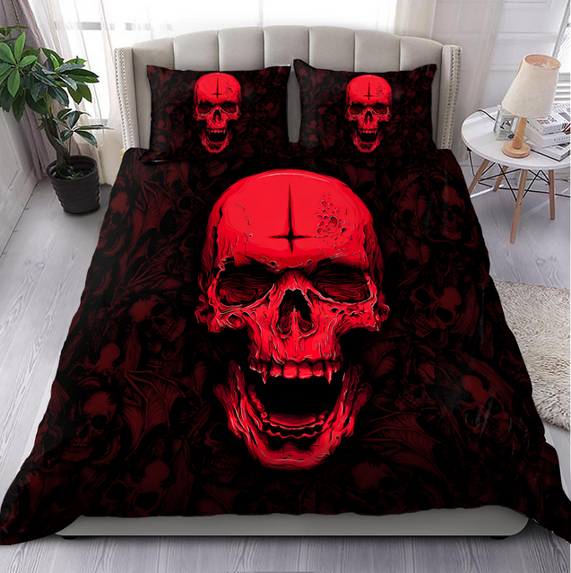 Red Satanic Skull Bedding Set MH26012104