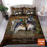 Love Wolf Couple Customize Name Bedding Set