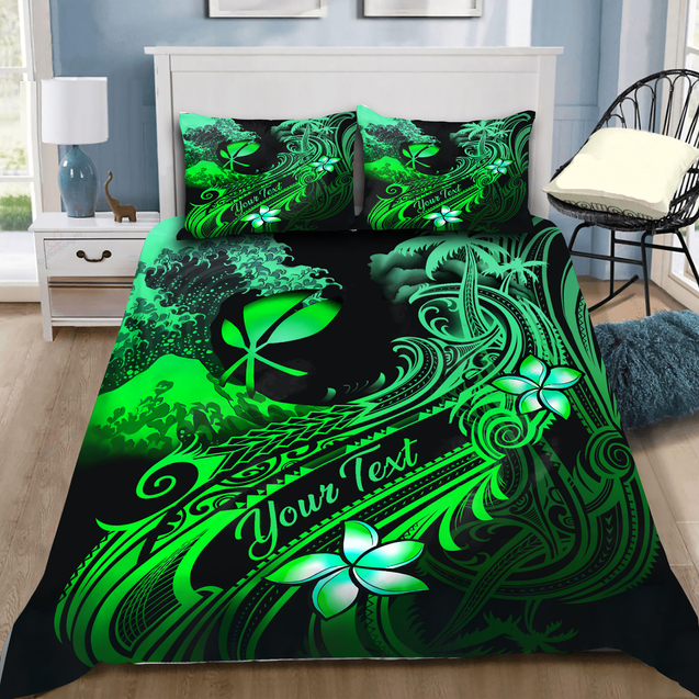 Coconut Tree Polynesian Hawaii Personalized Name Decorated 3D Bedding Set