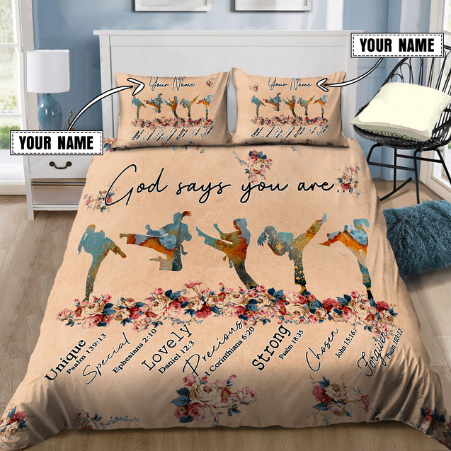 Customize Name Beautiful Girls Karate Bedding Set MH26042104