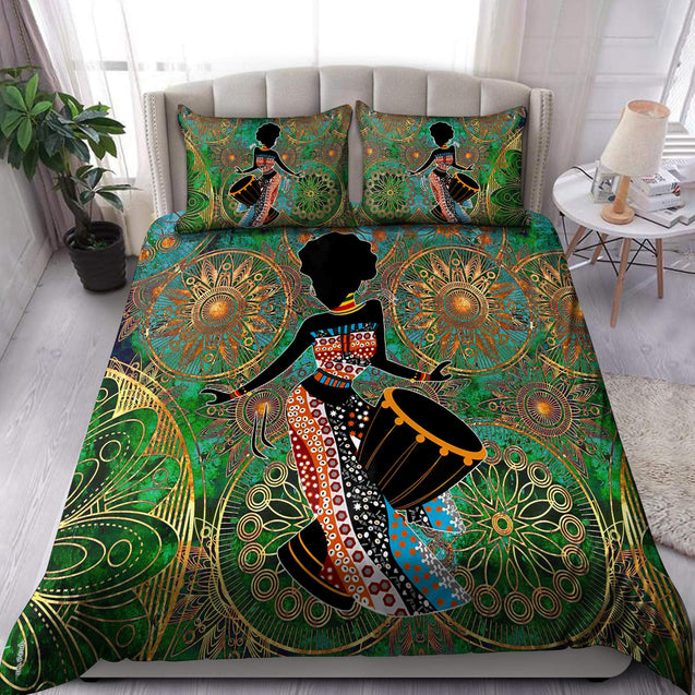 African Girl Plays Drum Bedding Set TN HHT27042101.S1