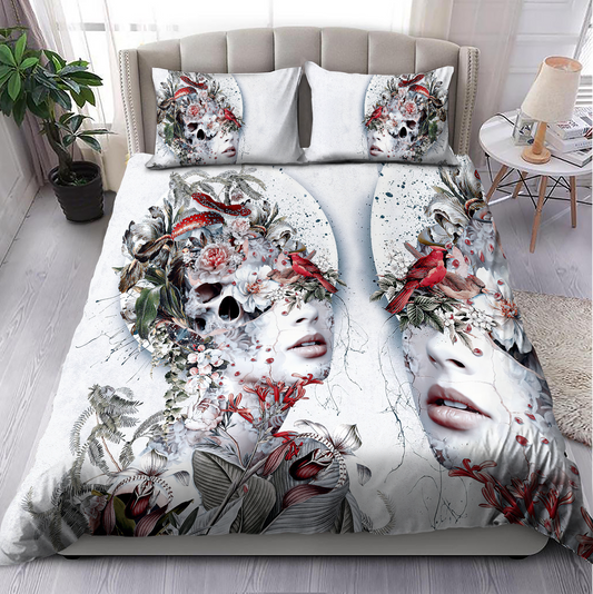 Customize Name Floral Girl Skull Bedding Set SN29052102