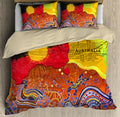 Aboriginal Australia Triangle Indigenous Painting Art Bedding Set