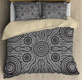 Aboriginal Grey Circle Dots Australia Indigenous Painting Art bedding set