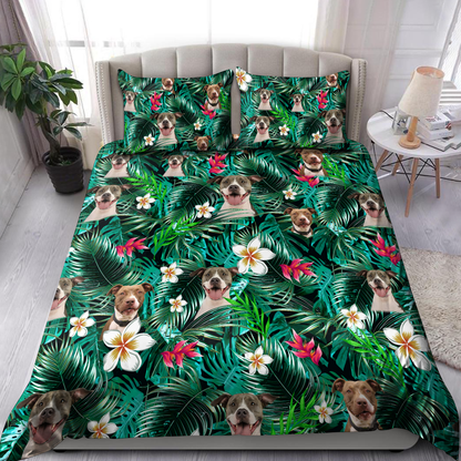 Pitbull hawaiian bedding set