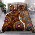 Aboriginal Brown Circle Dots Australia Indigenous Painting Art bedding set