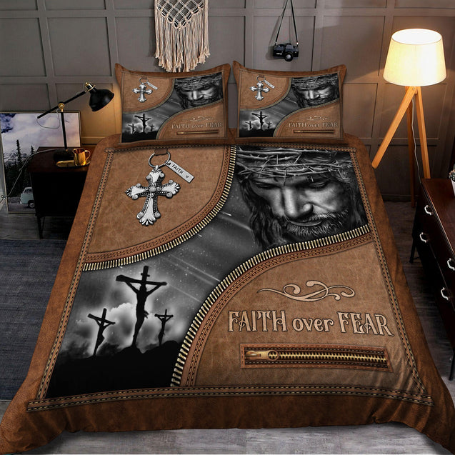 Faith Over Fear Jesus Bedding Set Pi08012102