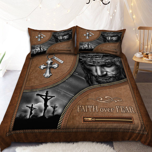 Faith Over Fear Jesus Bedding Set Pi08012102