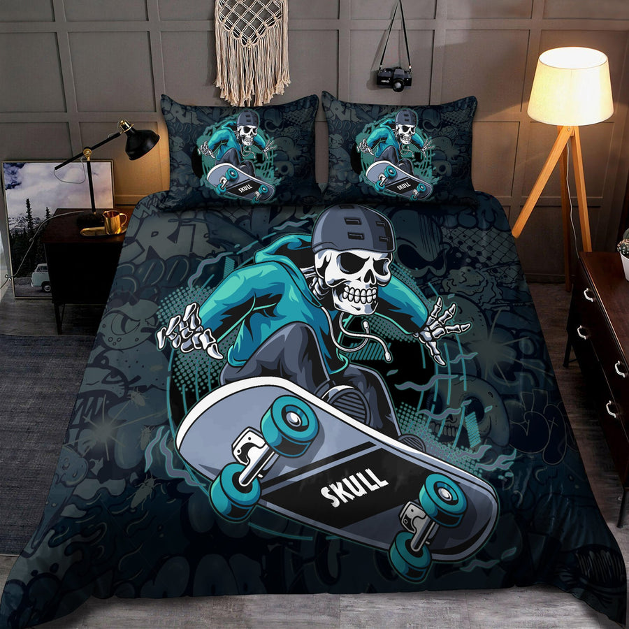 Skateboard Skull Bedding Set