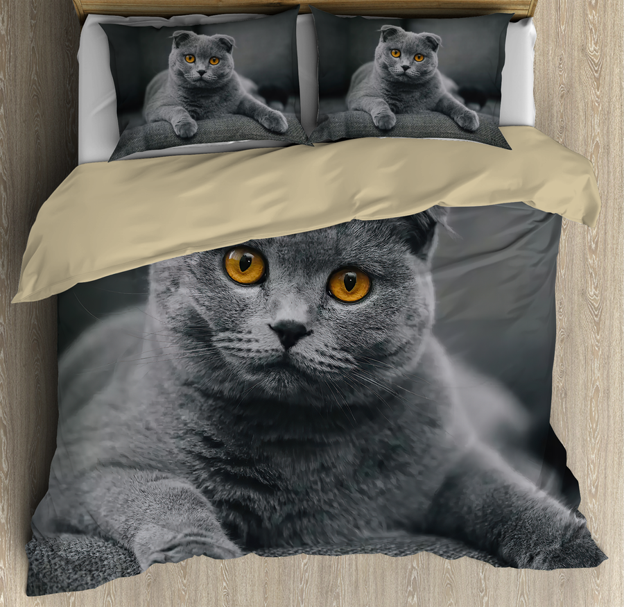 Cute Short Hair Scottish Cat Bedding Set MH12012105