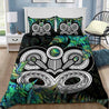 New Zealand Aotearoa Maori Tiki Silver Fern Paua Shell Bedding Set ML