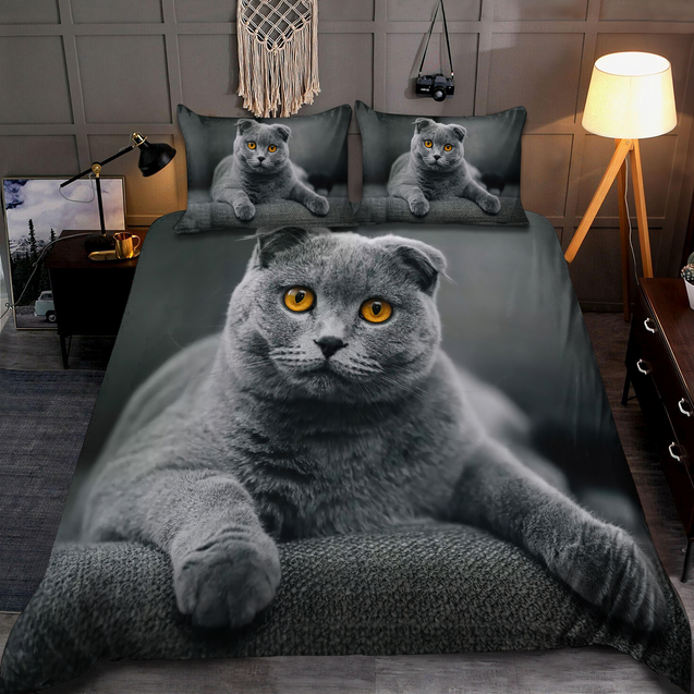 Cute Short Hair Scottish Cat Bedding Set MH12012105