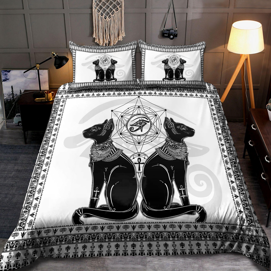 Couple Cats Ancient Egyptian Mythology Culture Bedding set