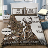 Love Gift Couple Deer Custom Name 3D Bedding Set LAM