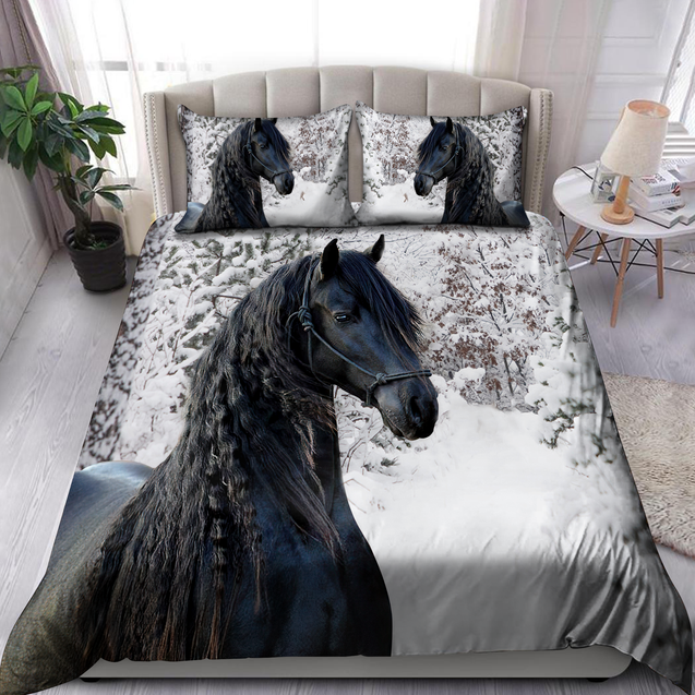 Beautiful Friesian Horse Bedding Set TNA04012104