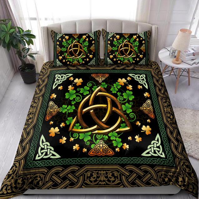 Premium Bedding Set Irish Celtic Shamrock And Trinity Knot ML