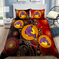 Aboriginal Fishing Red Circles Dots Painting art Bedding Set