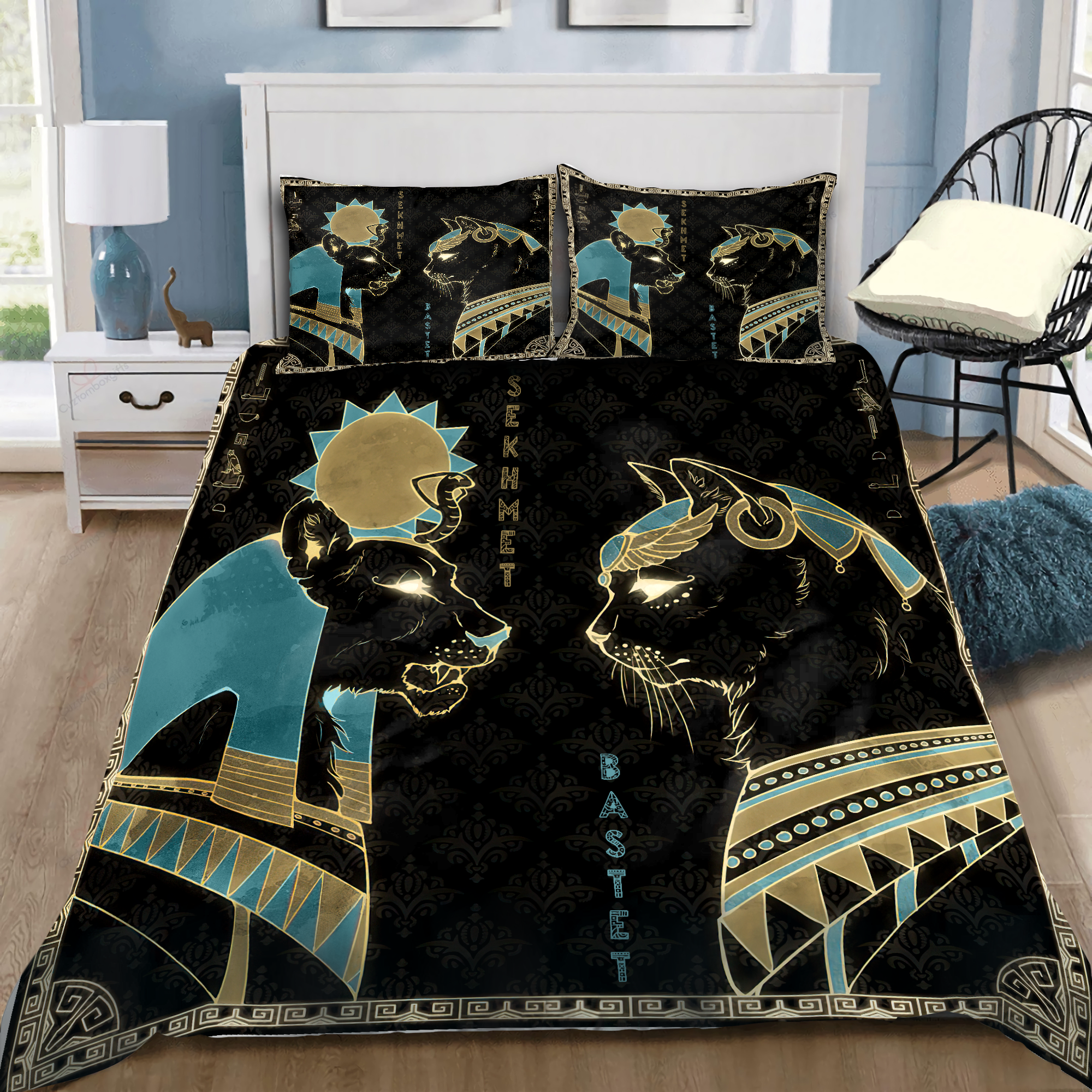 Bastet Sekhmet Ancient Egyptian Mythology Culture Bedding set