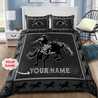 Personalized Name Rodeo Bedding Set Black Bucking Horse