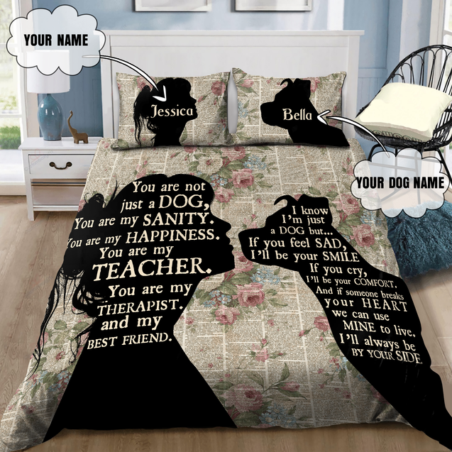 Customize Name Mom Love Her Dog Bedding Set MH19012103