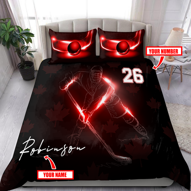 Personalized Hockey Canada Bedding Set Custom name Custom number XT DA22022103