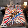 Personalized Name Bull Riding Bedding Team Roping Retro