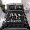 Personalized Name Black Horse Racing Bedding Set