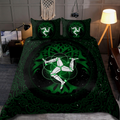 Celtic culture Triskelion Triple Green pattern 3D print Bedding Set