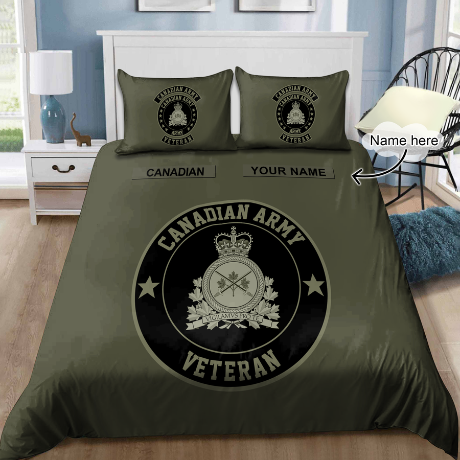 Personalized Name XT Canadian Army Veteran Bedding Set XT 04032105.CXT