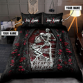 Customize Name Couple Skull On The Roses Bedding Set MH15062104