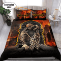 Customize Name Kissing Couple Skull Bedding Set AM12062102