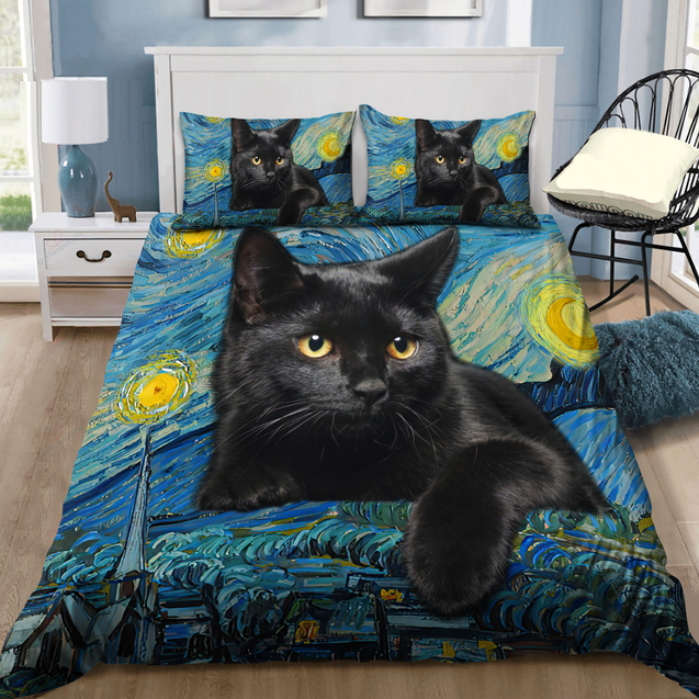 Art Of Black Cat Bedding Set