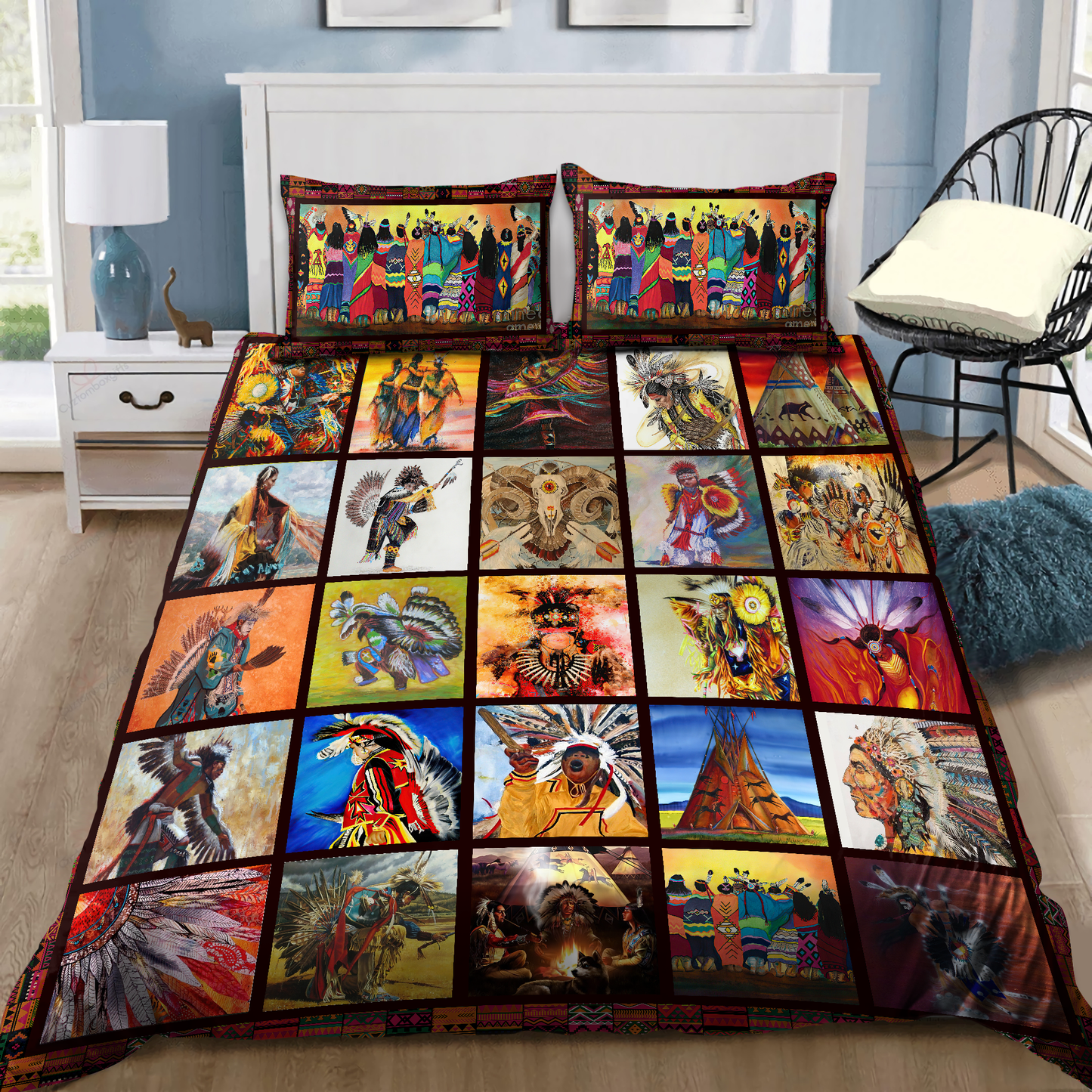 Native American Pow Wow 3D All Over Printed Bedding Set