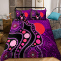 Aboriginal Art Flag Circle Dot Purple 3D design print Bedding set