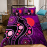 Aboriginal Art Flag Circle Dot Purple 3D design print Bedding set